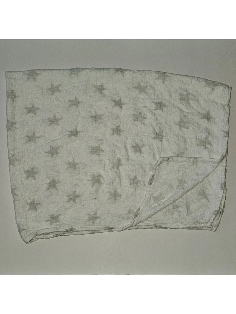 Aden & Anais White Gray Stars Swaddle Blanket Baby 30x36 Bamboo Rayon